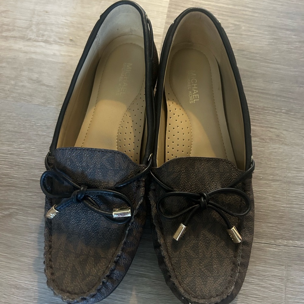 Michael Kors Dark Brown Patterned Loafers